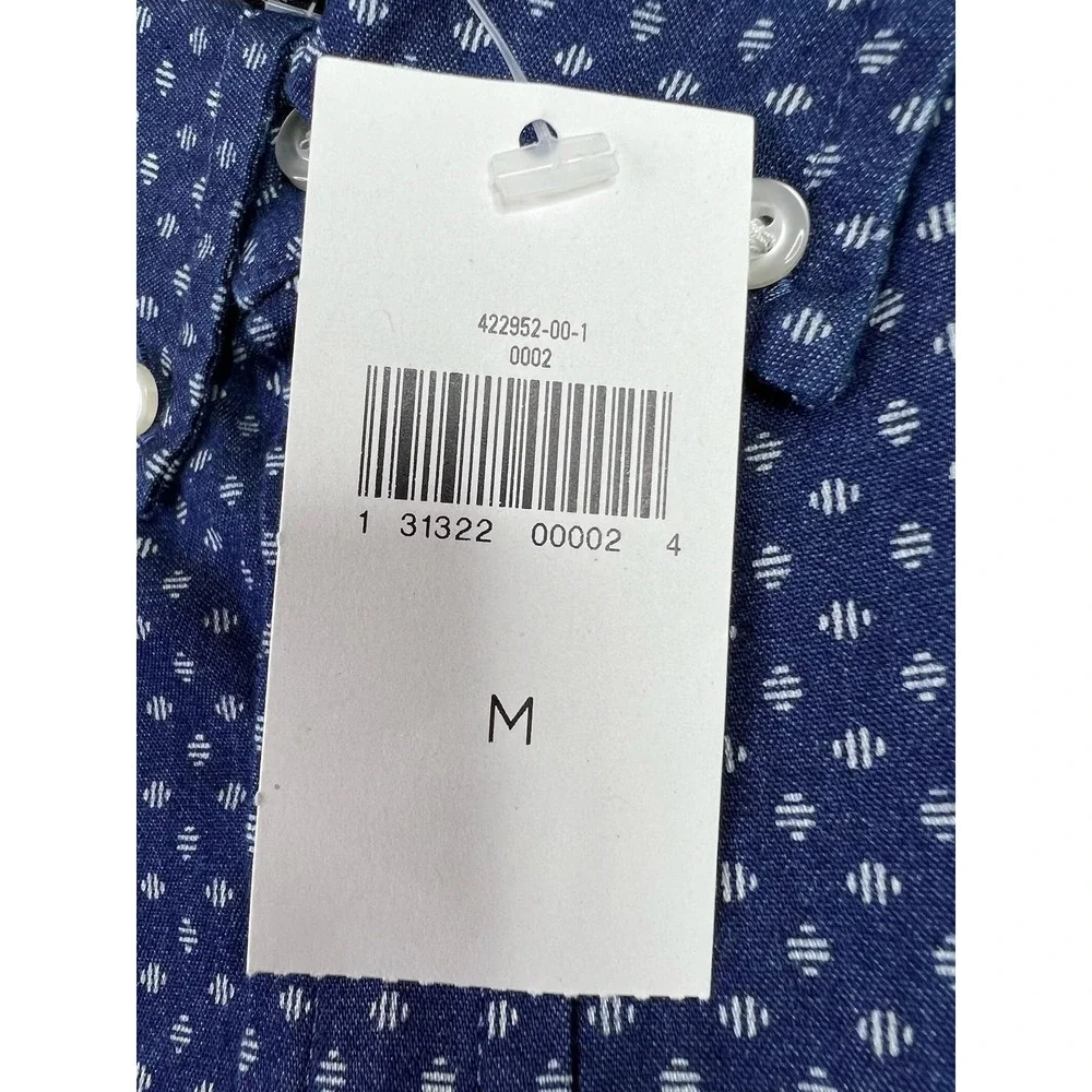 Banana Republic Shirt Mens Medium Blue Chambray Slim Fit Long Sleeve Button Up